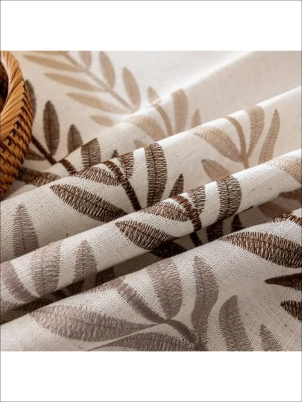 Linen Blend Embroidery Tablecloth Rectangle Waterproof Wrinkle Free